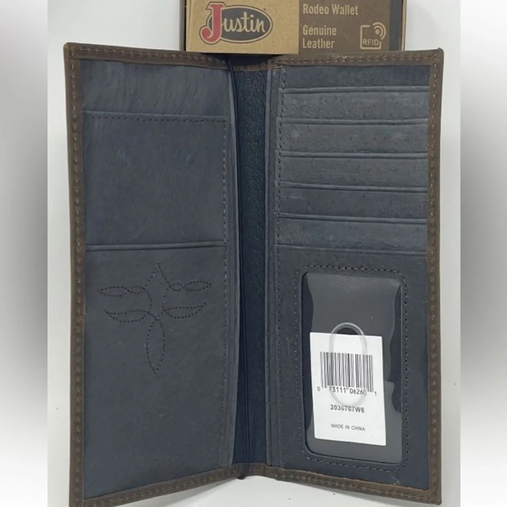 NWT Justin Boots brand Genuine Leather Rodeo Wallet NEW IN BOX